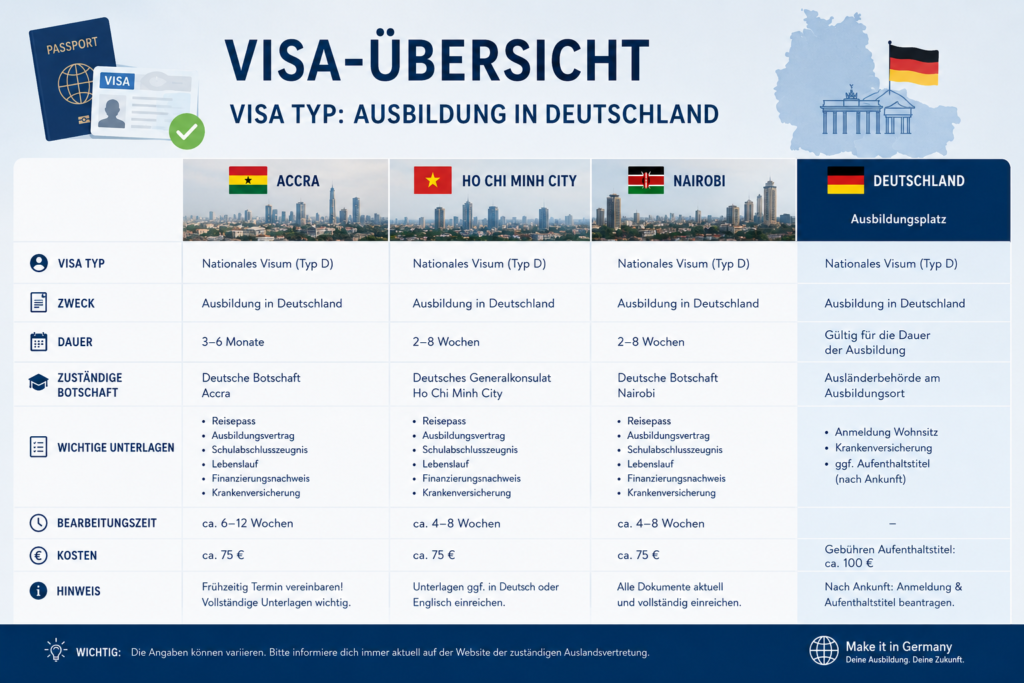 Visum Ausbildung Deutschland Grafik
